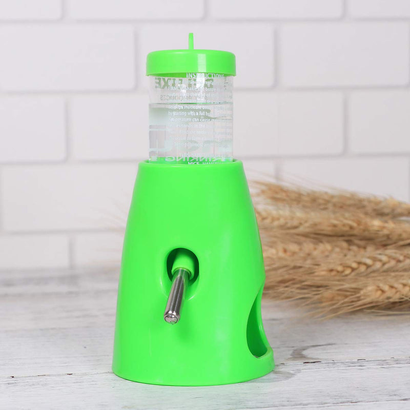 UEETEK Small Animal Hideout Drinking Dispenser Feeder 2 in 1 Water Bottle with Plastic Base Hut for Dwarf Hamster (Green) - PawsPlanet Australia