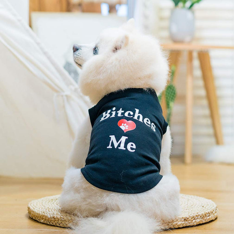 Dog T Shirts Pet Summer Vests I Love My Mom Dog Clothes with Fashion Printing 2 Pack Small - PawsPlanet Australia