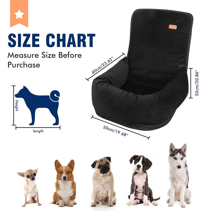ZEEXIPDR Dog car seat is specially designed for the safety of dogs sitting in the car. The pet booster seat made of short plush soft material is and safe, detachable and easy to clean.(Black) Black - PawsPlanet Australia