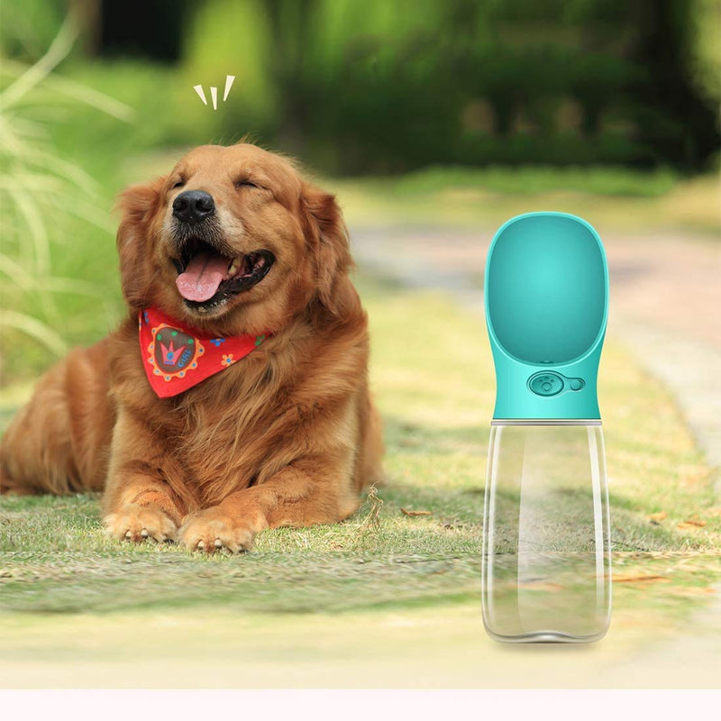QQPETS Dog Water Bottle Leak Proof Portable High Capacity Drink Cup for Pet Large dogs Outdoor Walking Hiking Travelling 19 OZ (Blue) Blue - PawsPlanet Australia