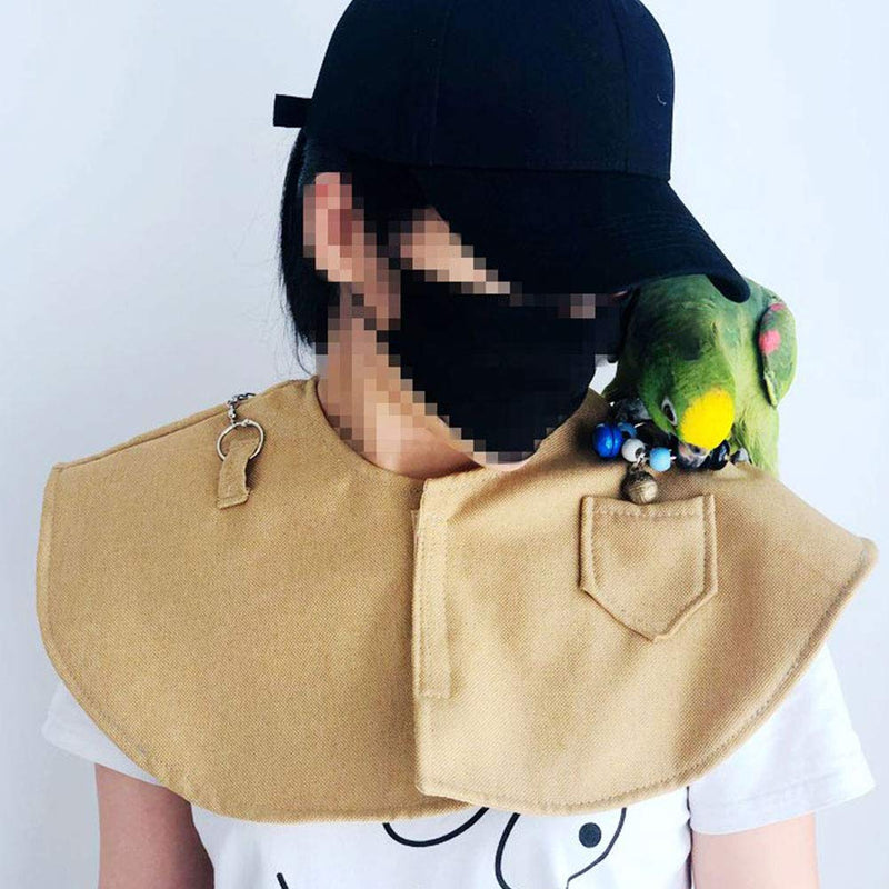 Parrot Anti-Scratch Shoulder Protector Hang Bird Anklet Toys, Denim Fabric Safety Arm Guard Thickened Parrot Shoulder for Small Medium Parakeets Cockatiels, Sun Conures, Macaws Lovebird, Finch shoulder pad yellow - PawsPlanet Australia