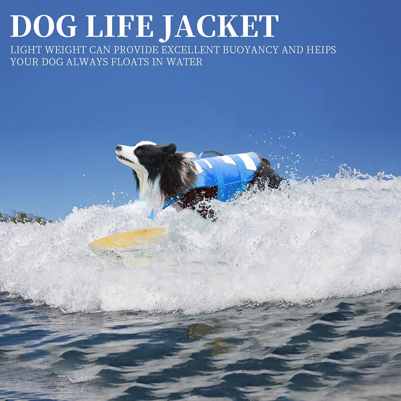 Fragralley Dog Life Jacket Ripstop Dog Life Vests for Swimming, Boating, High Visibility & Rescue Handle for Small, Medium, Large Size Dogs XS (Chest Girth: 13"-14.2") Blue - PawsPlanet Australia