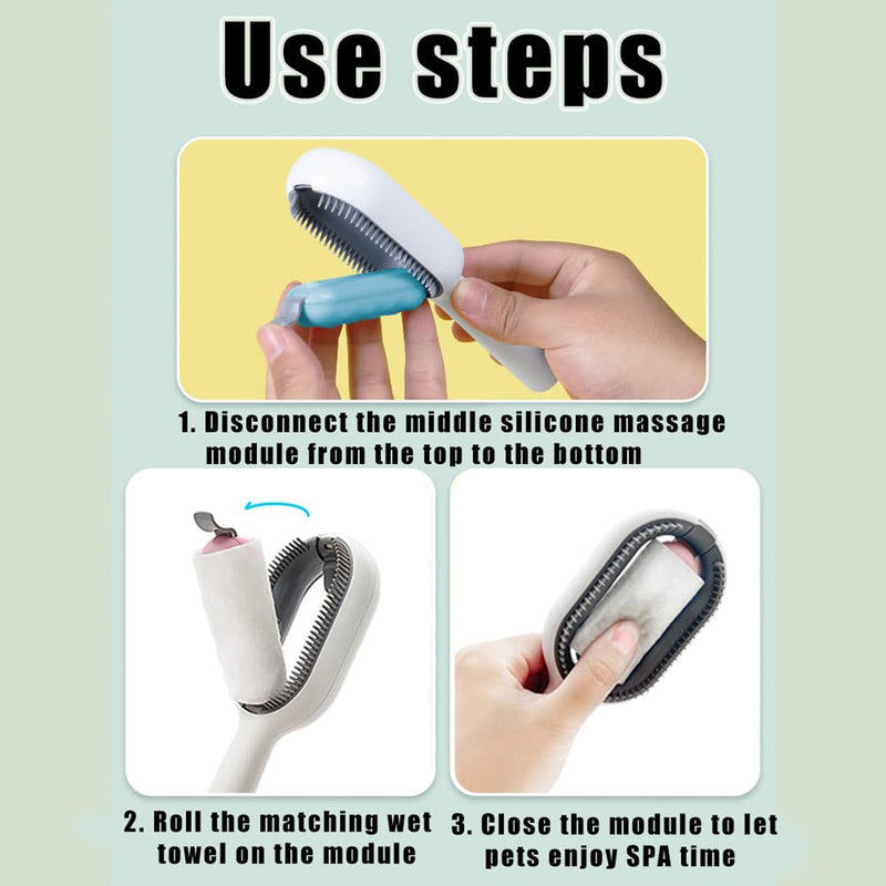 Pet hair removal comb with water tank, multifunctional pet cleaning brush 4 in 1 cleaning brush for pet hair, for dogs and cats, massage, undercoat grooming and hair loss - PawsPlanet Australia