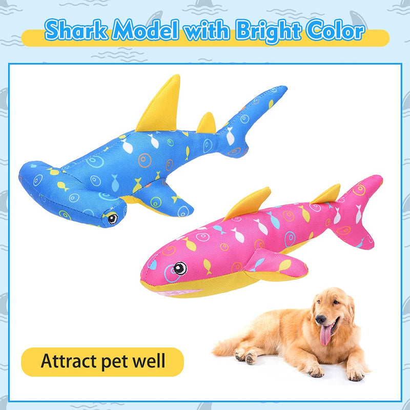 Dog Floating Water Toys for Summer Pool, 2 Pack Durable Cute Shark Dog Squeaky Chew Toy, Interactive Float Pet Toy for Small Medium Large Dogs Playing Games - PawsPlanet Australia