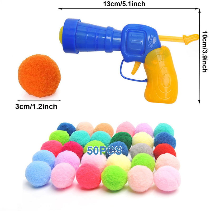 SXFENG Cat Toy, Interactive Cat Toy, Cat Toy Balls with Cat Toy Launcher, Cat Toy for Cats and Kittens, Toy for Indoor Pets, Cats, Dogs (50 Balls) - PawsPlanet Australia