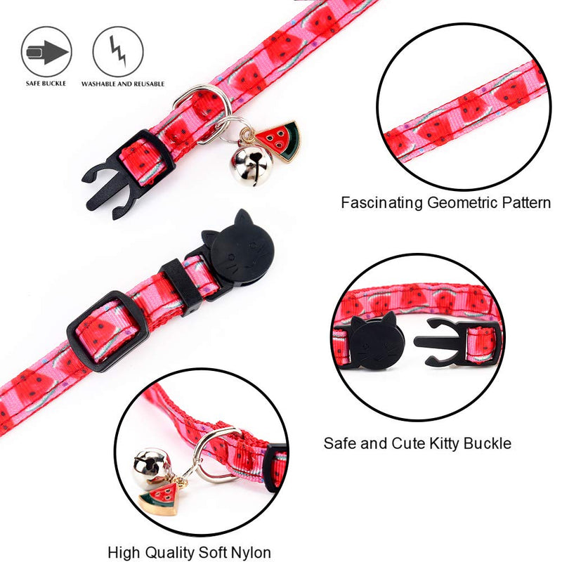 [Australia] - SuperBuddy Breakaway Cat Collar with Bell, 4 Pack Safety Adjustable Cat Collars Set 