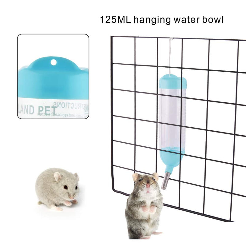 MOACC Hamsters Water Bottle Automatic Feeder Water and Food Dispenser for Small Animals,Guinea Pig,Rat,Rabbit,Dwarf,Gerbil,Chinchilla,125ml,Blue Blue 125ML - PawsPlanet Australia