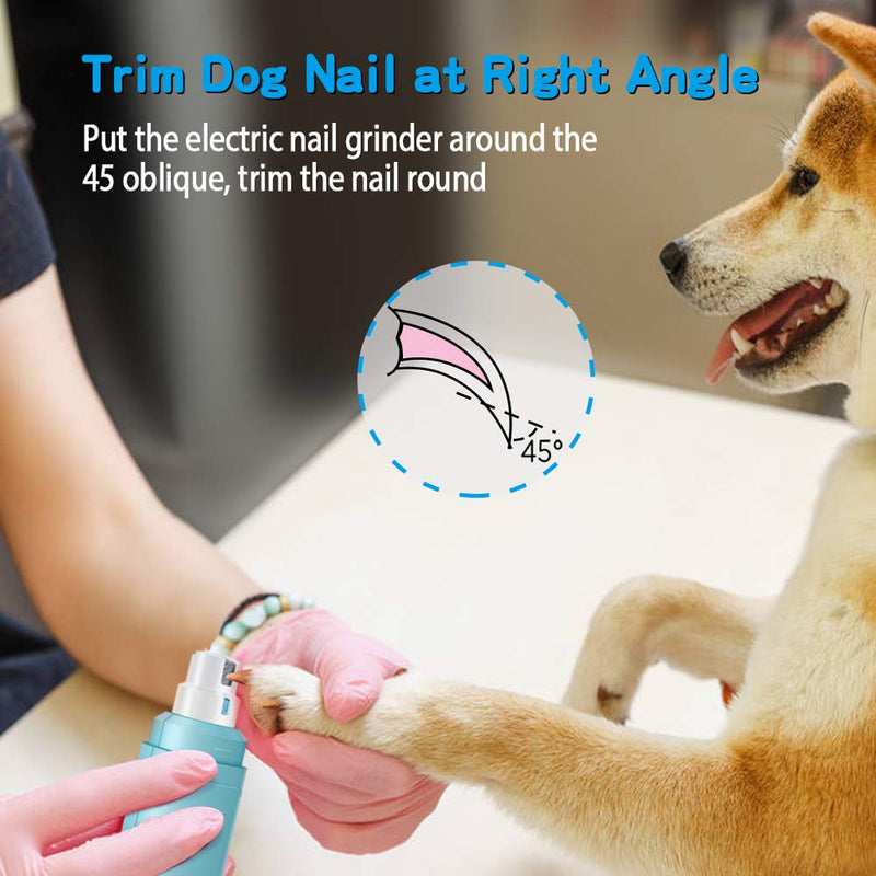 Bousnic Dog Nail Grinder 2-Speed - Upgraded Rechargeable Pet Nail Trimmer Gentle Painless Paws Trimming & Smoothing for Small Medium Large Dogs - PawsPlanet Australia