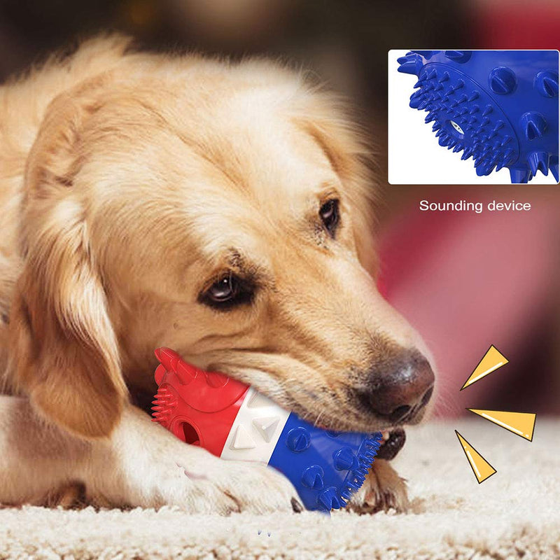 Minoody Dog Toys for Aggressive Chewers l Puppy Teething Chew Toys l Indestructible Dog Toys l Dog Treat Ball l Dog Squeaky Balls for Small, Medium, and Large Dogs l Rubber Fun Interactive Dog Chewer Red/Blue - PawsPlanet Australia