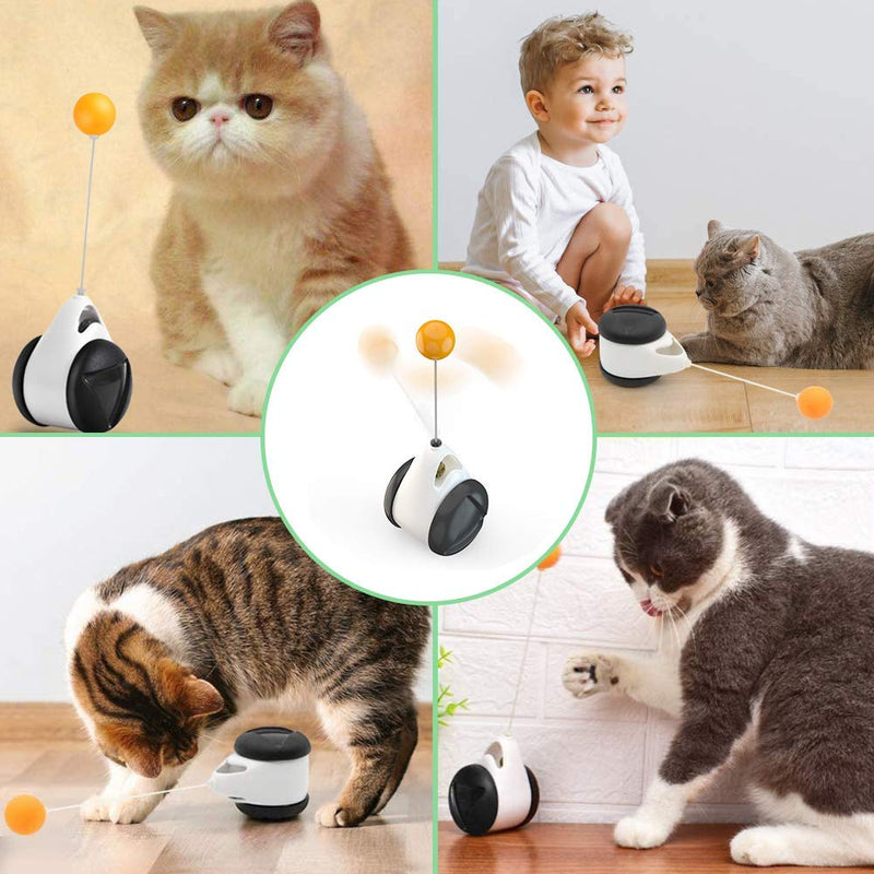 [Australia] - WOSTEE Cat Toys Kitten Toys for Indoor Cats, Interactive Catnip Toys with 180 Degree Self Rotating Ball Toy, Balance Swing Toy for Cat Kitty Exercise Chasing Puzzle Toys 