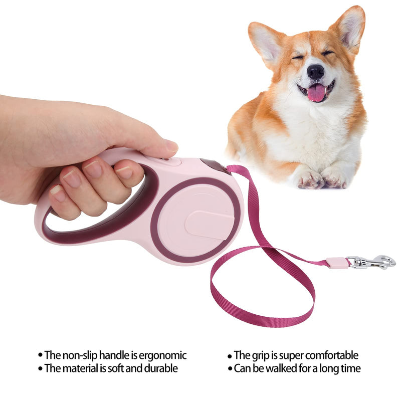 Pet Automatic Traction Rope,plplaaoo Dog Leash, Retractable Non-Slip Handle, One-Hand Brake, Dog Leash for Small and Medium Dogs, Heavy Duty Dog Leash (5M-Red) 5M Red - PawsPlanet Australia