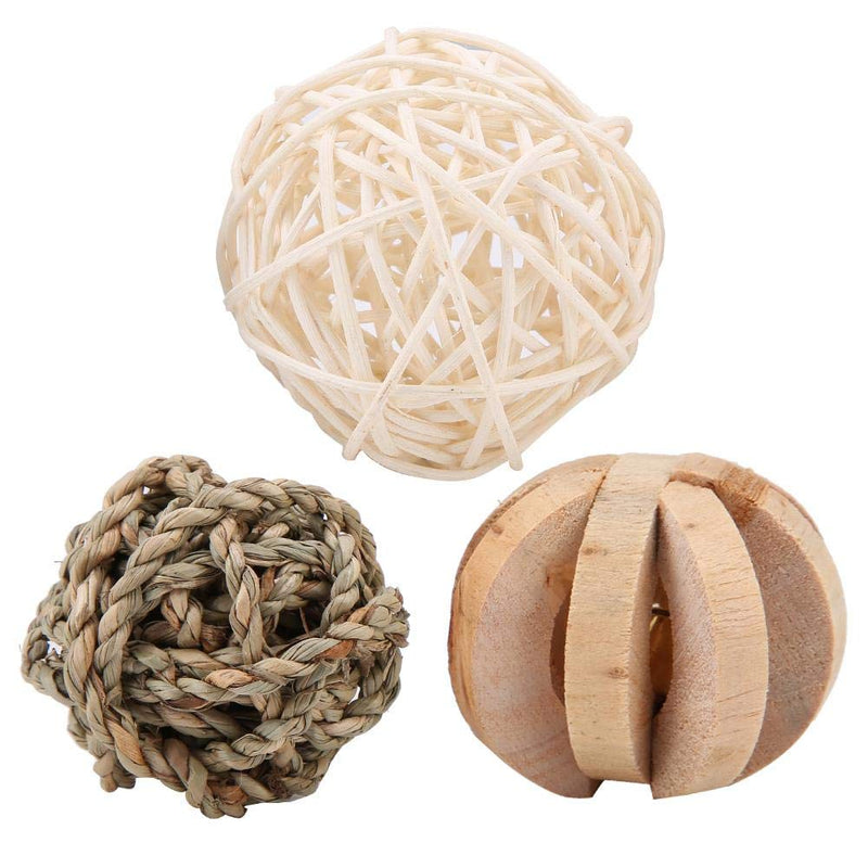 Hamster Chew Toys, 5Pcs Natural Pine Cone Rattan Ball Twine Ball Bell Ball Teeth Care Molar Toy for Chinchilla Guinea Pig Rabbits Ferret Gerbil Rats - PawsPlanet Australia