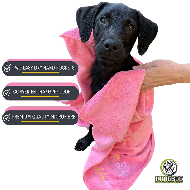 Indiebee Microfibre Dog Towel (Charcoal Grey) - Beach Towel For Dogs - Absorbent & Quick Drying - Bath Towels For Dogs - Pet Blanket - 120cm by 60cm Charcoal Grey - PawsPlanet Australia