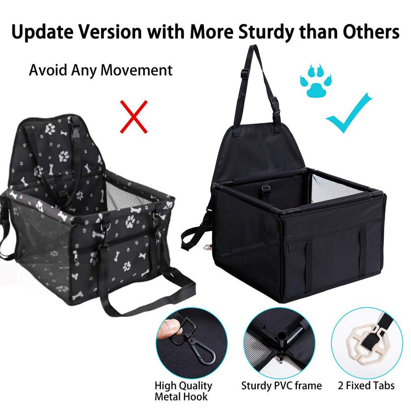 GENORTH Dog Car Seat Pet Seats for Cars Vehicles Upgrade Deluxe Washable Portable Pet Car Booster Seat Travel Carrier Cage with Clip-On Safety Leash and Blanket,Perfect for Small and Medium Pets Up to 11 lb Black - PawsPlanet Australia