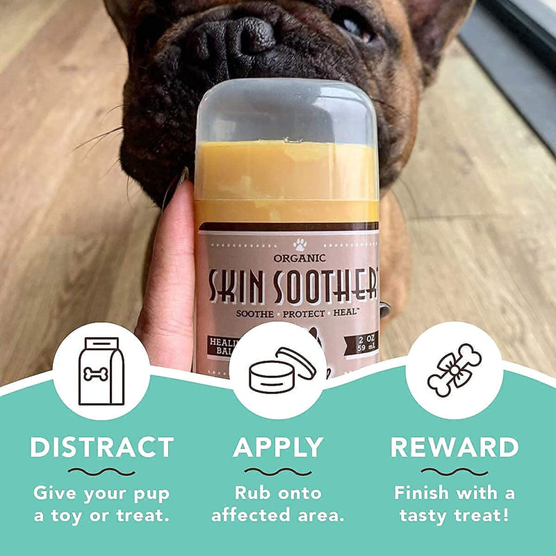 Natural Dog Company - SKIN SOOTHER | All-Natural, Organic, Vegan Balm for Dry, Itchy Skin, Skin Irritations, Minor Cuts, Scrapes, Bug Bites and more - 2oz/59ml Stick - PawsPlanet Australia