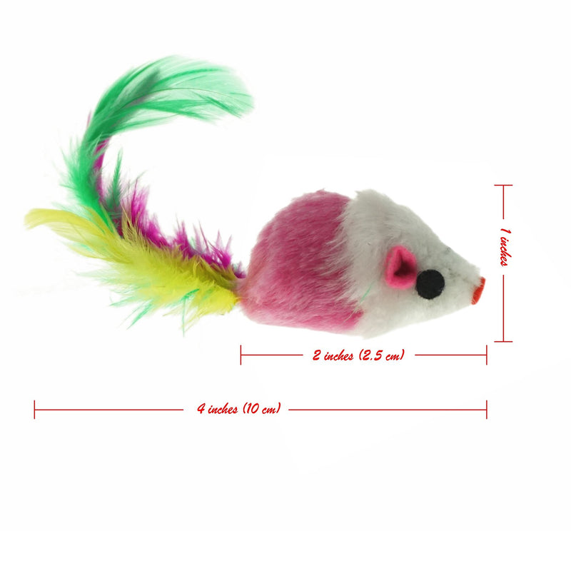 [Australia] - Keklle Furry Mice Toys of Feather Tails, Mouse Toys for Cats, Funny Small Pet Toys, 20 Counting 