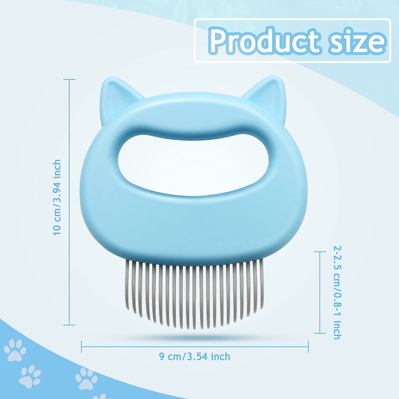 3+1pcs Cat Comb Massager, Cat Massage Grooming Comb & Dog Massage Grooming Comb, Pet Hair Remover for Matted Tangled Hair Fur Knots, Cat Combs Deshedding, Cat Shell Comb, Pet Shell Comb for Cat Dog 1Pcs Blue - PawsPlanet Australia