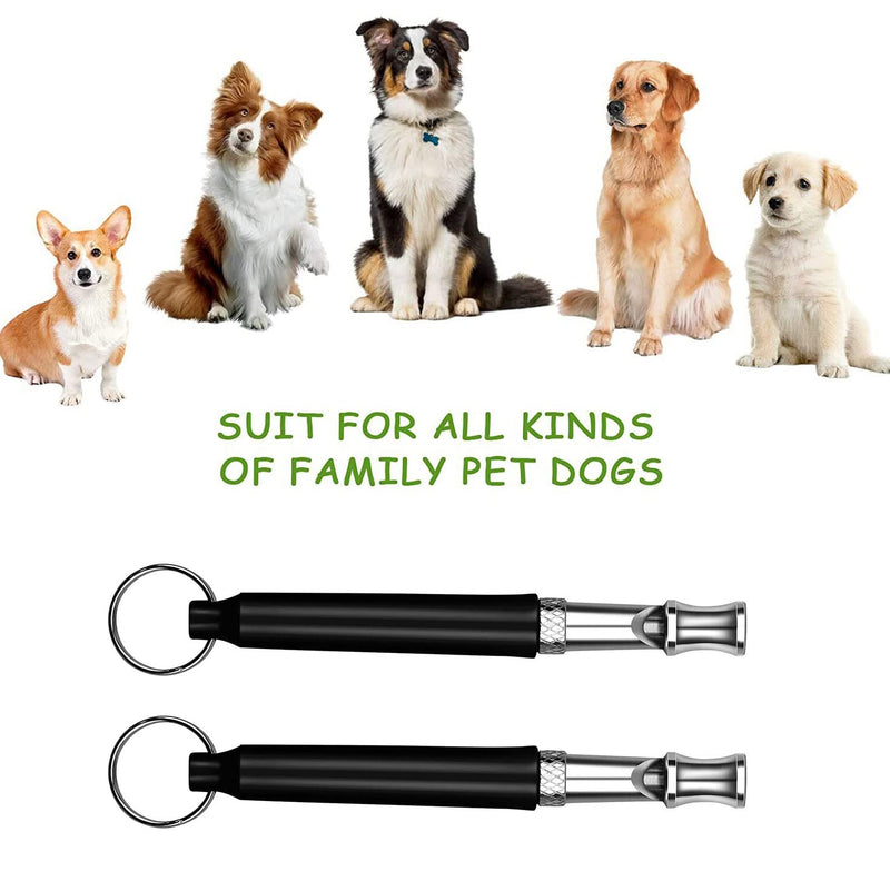 2 Pack Dog Whistle, Ultrasonic Stainless Steel Dog Whistle to Stop Barking Adjustable Dog Whistle with Lanyard Strap to Make Dogs Come to You Professional Dog Training & Behavior Aids for Large Dogs - PawsPlanet Australia