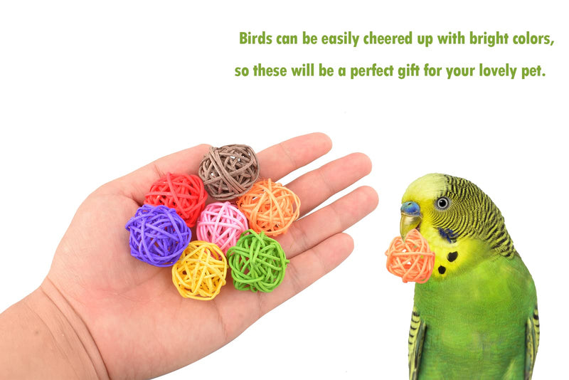 TanDraji Parrot Wicker Rattan Balls, 30 Pack 1.2 inch Wicker Ball Birds Toy, Quaker Parrot Parakeet Chewing Toys Pet Bite Toys for Budgies Conures, Party Decoration DIY Accessories Vase Fillers - PawsPlanet Australia