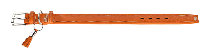 HUNTER Cannes Leather Collar, 55 cm, Orange 55 (39 - 47 cm, 3,5 cm width) - PawsPlanet Australia