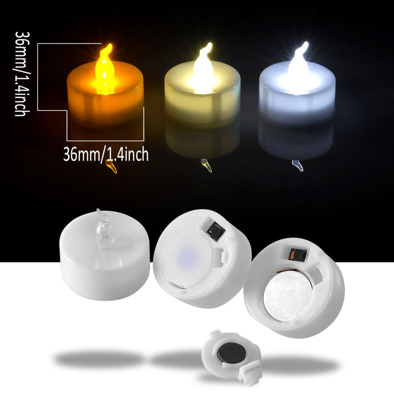 AGPTEK Timer No flicker Flameless LED Candles Battery-Operated Long Lasting Tealights for Wedding Holiday Party Home Decoration 24pcs(Warm White) Warm White - PawsPlanet Australia