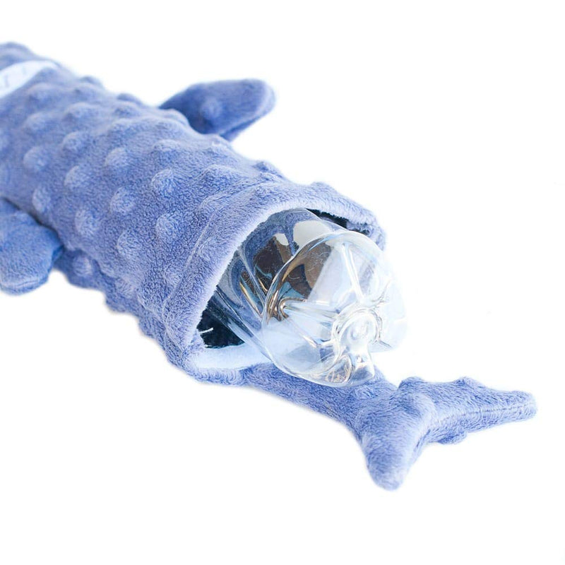 [Australia] - ZippyPaws - Bottle Crusherz, No Stuffing Dog Toy with Reusable Squeaker - Use Empty Water Bottles for Crunchy Chew Toys Shark 