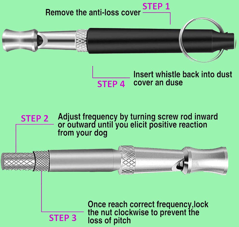 Zeyaa Ultrasonic Dog Whistle to Stop Barking, Adjustable Frequencies Training Tools with Free Lanyard Strap, Long Range Silent for Recall Training - PawsPlanet Australia