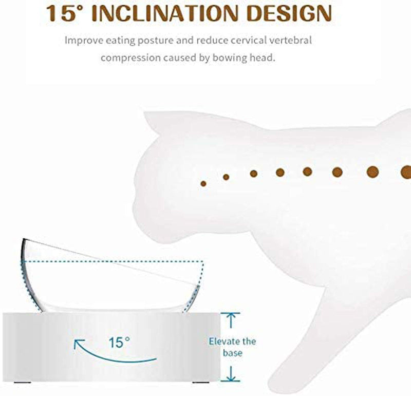 Hamkaw Double Pet, Raised Cat Non-Spill Design, Multi-Purpose Bowl for Dogs Food and Water Feeder, - PawsPlanet Australia