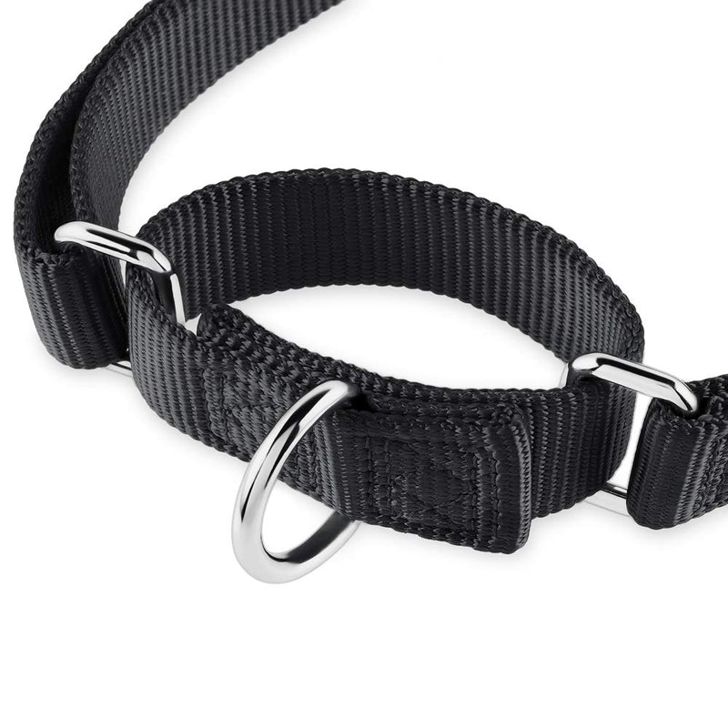 Hyhug Pets Premium Upgraded Heavy Duty Nylon Anti-Escape Martingale Collar for Boy and Girl Dogs Comfy and Safe - Professional Training, Daily Use Walking. Small Black - PawsPlanet Australia