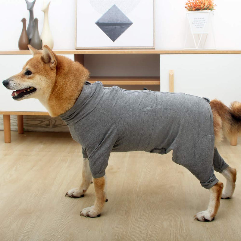 HEYWEAN Dog Surgical Recovery Suit for Dogs Long Sleeve Keep Dog from Licking Abdominal Wound Protector E-Collar Alternative After Surgery Wear Pet Supplier XX-Small (Pack of 1) Grey - PawsPlanet Australia