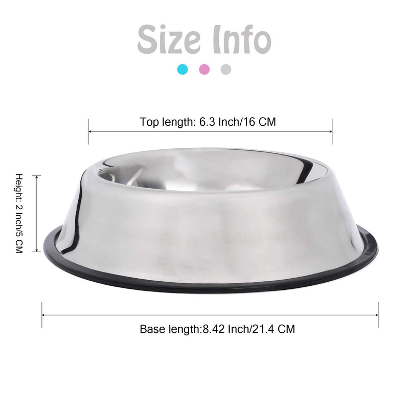 [Australia] - WHIPPY Stainless Steel Dog Bowl for Small,Medium and Large Pets Set of 2 Medium Silver 
