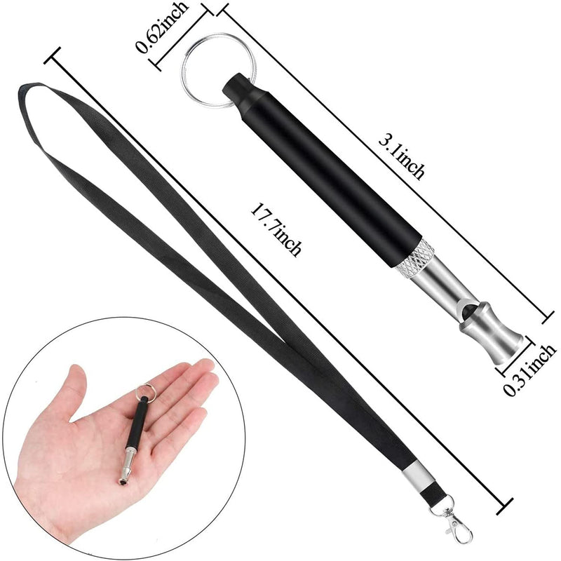 ZWWIN Dog Whistle,Dog Whistle to Stop Barking Adjustable Pitch Ultrasonic Safety Stainless Steel Dog Training Whistle- Dog Whistles with Free Lanyards Black - PawsPlanet Australia