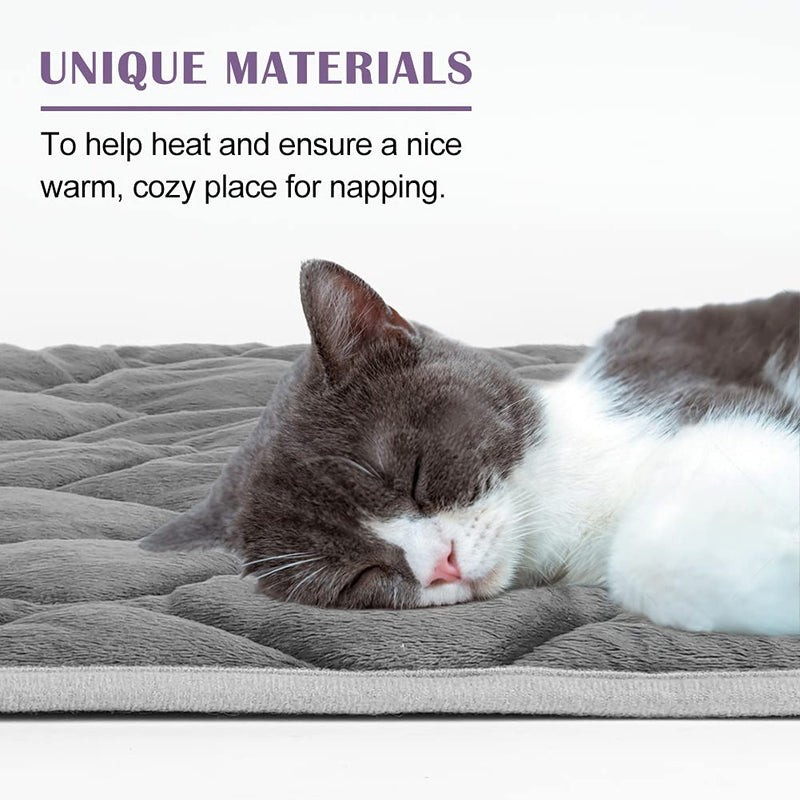 Self Heating Cat Mat Thermal Pet Bed Mat Self-Warming Pet Crate Pad Medium Grey - PawsPlanet Australia