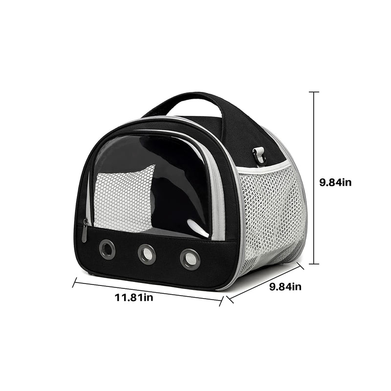 Small Pet Carrier Bag with Mat Guinea Pig Travel Carrier with Strap Portable Breathable Rabbit Carrier Outdoor Pet Bag for Squirrel Bunny Hedgehog Guinea Pig Black - PawsPlanet Australia