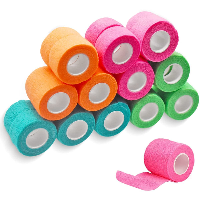 Liwein Cohesive Bandages, 16 Rolls Self Adherent Bandage Pet Vet Wrap Self Adherent Cohesive Bandages Wrap Elastic Sports Tape for First Aid Athletic Wrist Ankle Sprains Swelling Pet Wound(2.5cm 5cm) - PawsPlanet Australia