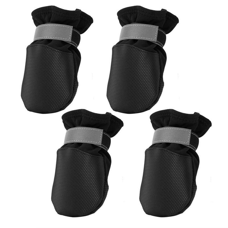 Atyhao Waterprooft Dog Shoes, 4Pcs Anti-Slip Dog Boots Sole Paw Protector with Reflective Straps for Sports Walking Outdoor(4#) 4# - PawsPlanet Australia