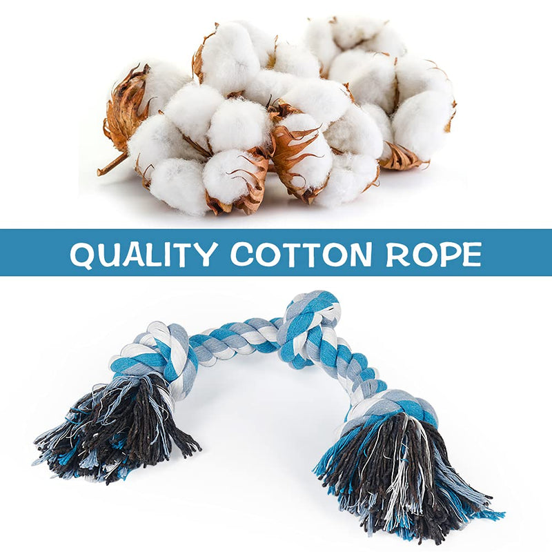 Vivifying Dog Rope Toy, Indestructible Braided Tough Rope Chew Toy Rope for Pet Dog Cat Puppy Teeth Cleaning (Blue) Blue - PawsPlanet Australia