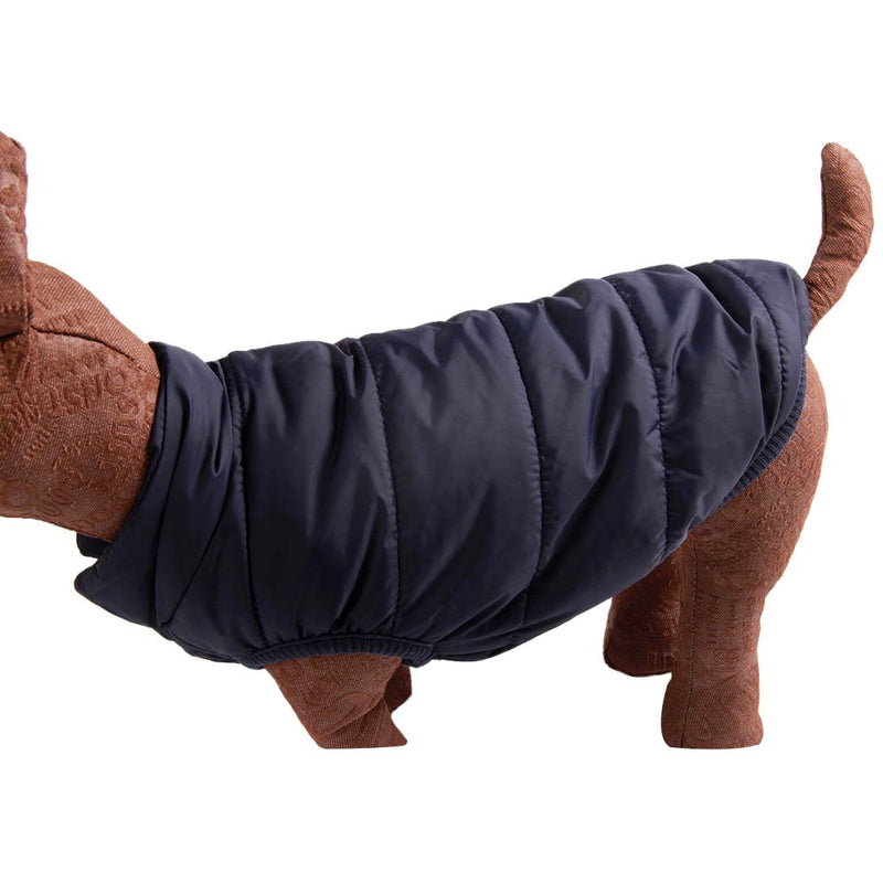 JoyDaog 2 Layers Fleece Lined Warm Dog Jacket for Puppy Winter Cold Weather,Soft Windproof Small Dog Coat X-Small (Pack of 1) Blue - PawsPlanet Australia