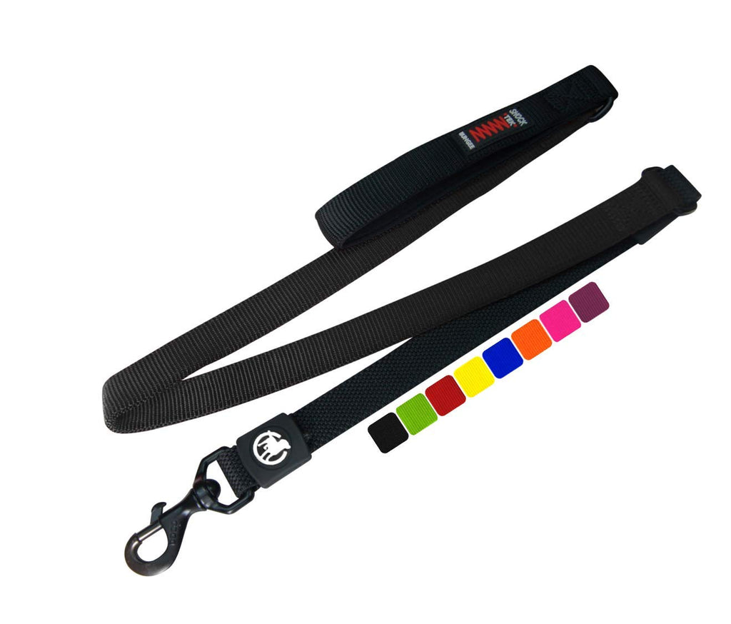 DDOXX dog leash bungee nylon 120 cm | many colors & sizes | for small & large dogs | Elastic dog leash large | Shock absorber dog leash small | Flexi leash | Lead leash | Black, 1.20 m 2.0 x 120 cm - PawsPlanet Australia
