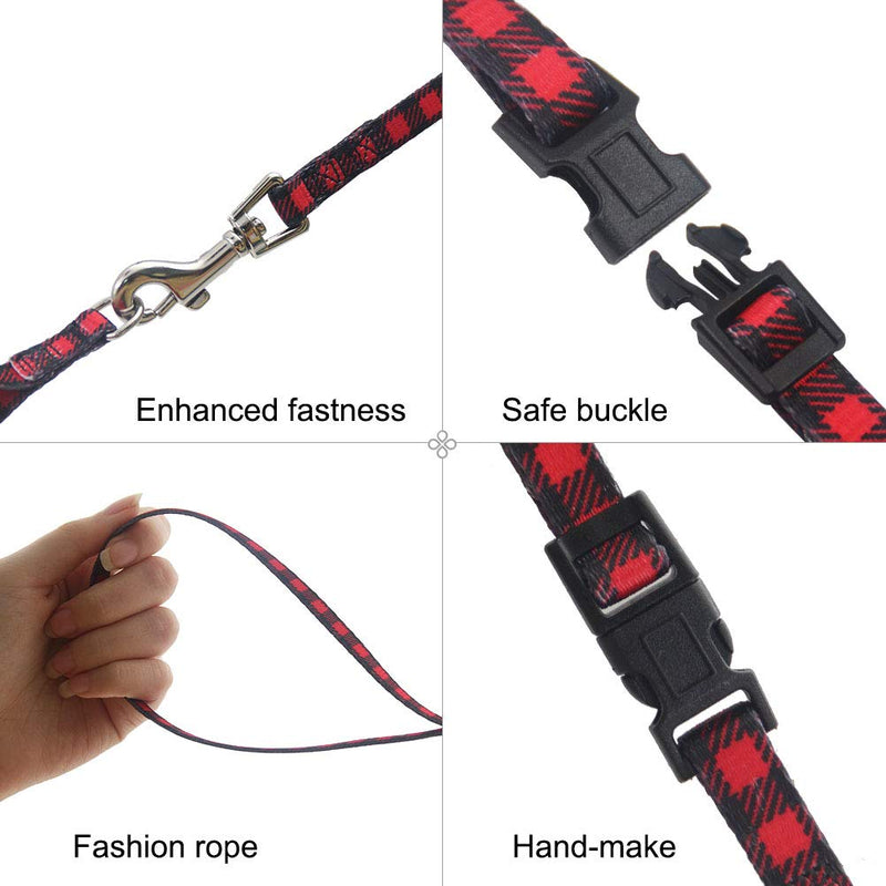 [Australia] - PUPTECK Cat Harness with Leash Set - Adjustable Soft Strap with Figure 8 Style Harness, Adorable and Special Red 