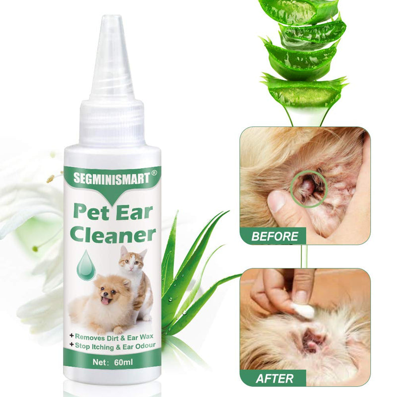 SEGMINISMART Dog Ear Cleaner,Ear Cleaner For Dogs Wash,Stop Itching, Head Shaking & Smell,Ear Drops for Dogs&Cats,Dog Ear Infection Formula - PawsPlanet Australia