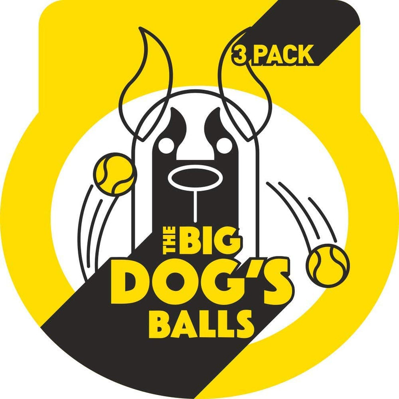 The Big Dog's Balls, Dog Tennis Balls, 3-Pack Large Yellow Dog Toy, Strong Dog & Puppy Tennis Ball The Big Dog's Balls (Pack of 3) - PawsPlanet Australia