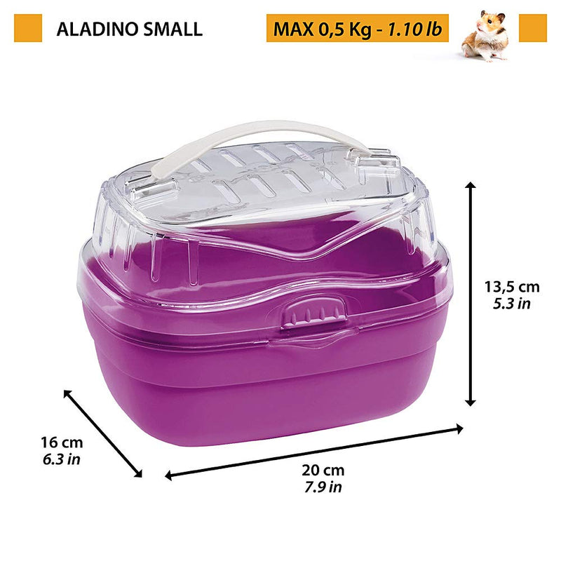 Ferplast Hamster and Other Small Rodent Carrier ALADINO Small Travel Cage for Small Animals Rodents Hamsters, Sturdy Plastic, Ventilation Grids, Comfortable Handle, 20 x 16 x h 13,5 cm Green SMALL 20 x 16 x 13.5 cm. - PawsPlanet Australia