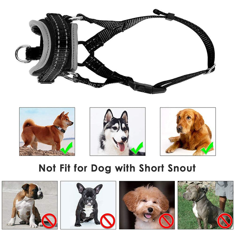 Nasjac Dog Muzzles, Soft Nylon Muzzle for Dogs to Prevent Biting Anti Barking Stop Chewing Eating Adjustable Dog Mouth Guard for Daily Behavior Training, Durable Small Medium Large Dog Muzzle S Black - PawsPlanet Australia