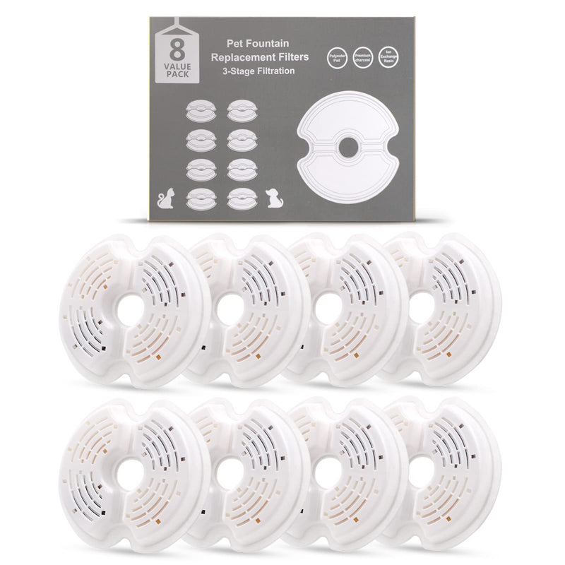 8 Pack Cat Fountain Filters, Petilog Cat Water Fountain Filters, Pet Fountain Filter Replacment 8 - PawsPlanet Australia