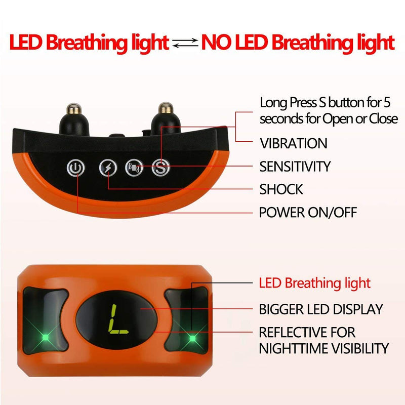 [Australia] - PETOWN New 2019 Version Flashing Lights Bark Collar with Upgraded Smart Chip - Best Intelligent Dog Shock, Beep Anti-Barking Collar. No Bark Control for Medium/Large Dogs (Orange) … 