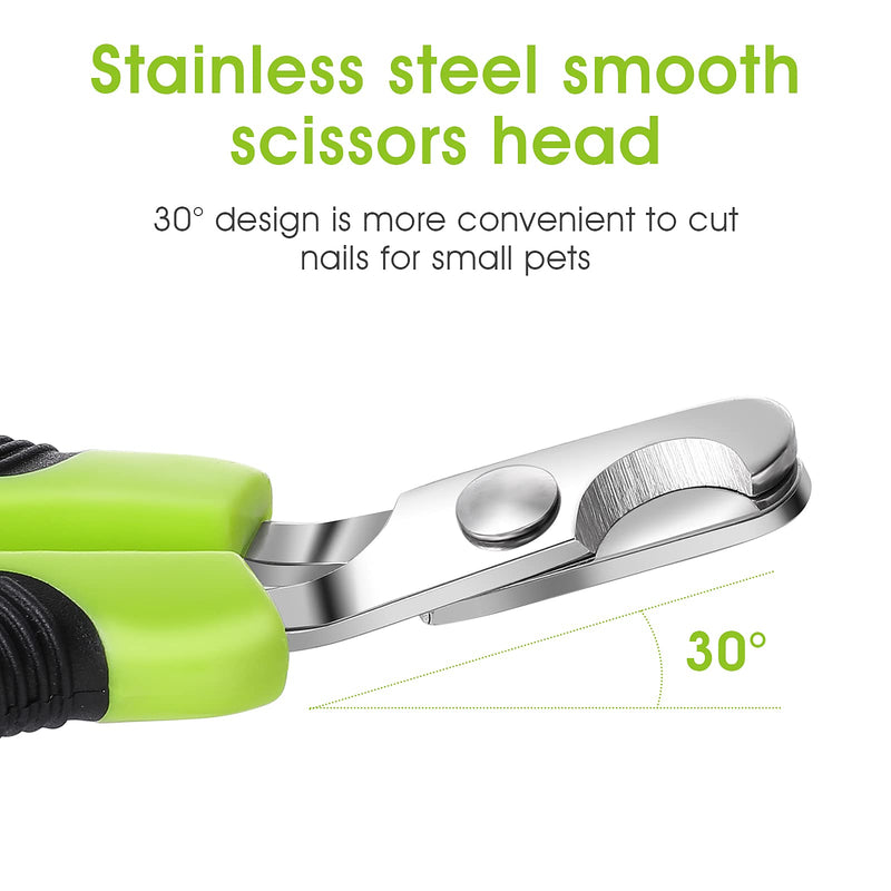 TIESOME Pet Nail Clippers, Professional Pet Trimmer with Guard Bar and Safety Lock Dog Claw Trimmer for Dogs and Cats Paw Care (Green+Black) - PawsPlanet Australia