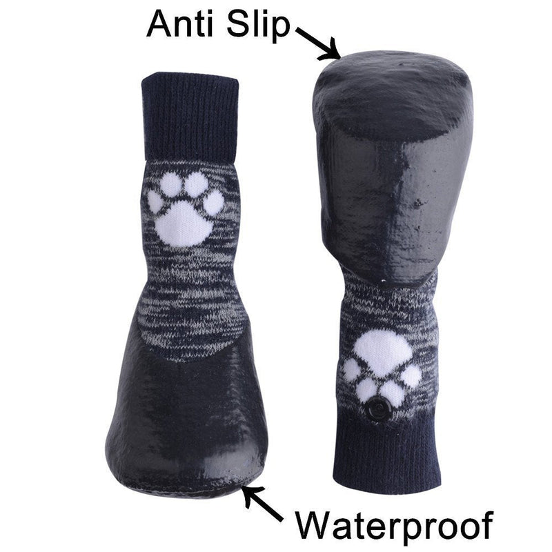 KOOLTAIL Dog Socks Anti Slip with Straps Traction Control Waterproof Paw Protector Black S - Paw Width: 1.7", Length: 4.3" - PawsPlanet Australia