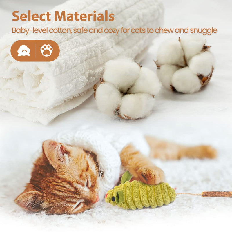 Potaroma 3Pcs Catnip Mice Toy, Interactive Cat Mice & Animals Toys for Indoor Cats and Kittens, Dental Cat Nip Plush Toy for Enrichment, Matatabi Silvervine Cat Chew Toy for Exercise - PawsPlanet Australia