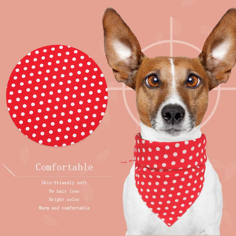 YOFASEN Pet Collars, Cats And Dogs Triangle Scarf Bib Cotton Double Dots, Baby Bib Saliva Towel Pet Supplies，Red/64 * 45 * 32Cm red - PawsPlanet Australia